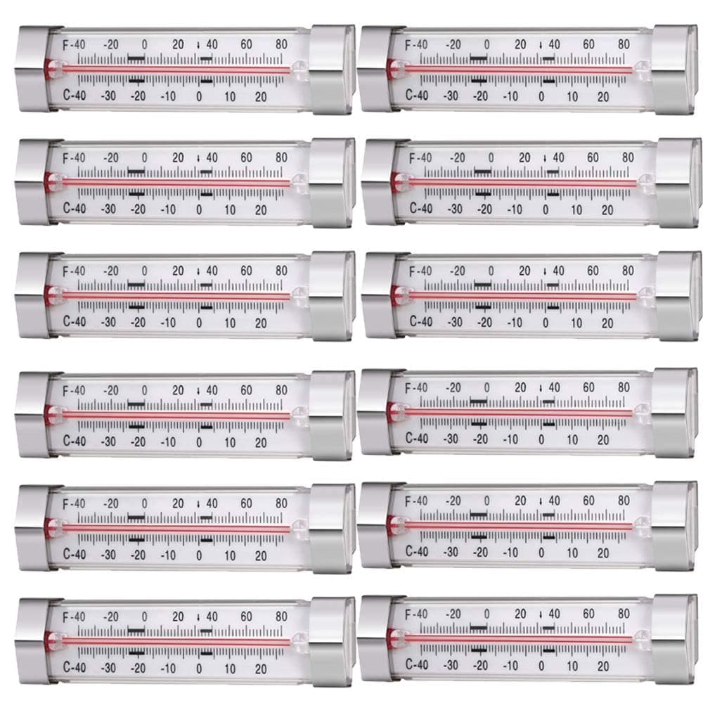 SeeZQ 12 Pack Fridge Refrigerator Freezer Thermometer