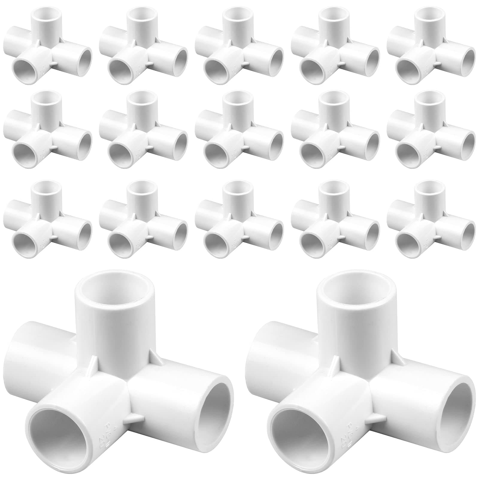 Rubywoo 24 Pack 4 Way 1/2 in PVC Fittings, PVC Elbow Fittings PVC Pipe Connector for Greenhouse Shed Pipe Fittings / Tent Connection / Garden Support Structure / Storage Frame