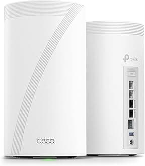 TP-Link Deco 7 Elite BE95 BE33000 Quad-Band WiFi 7 Whole Home Mesh System - Up to 7800 Sq.Ft w/AI-Driven Smart Antennas, 10G Multi-Gig Ethernet Ports, Replaces Router and Extender (2-Pack)