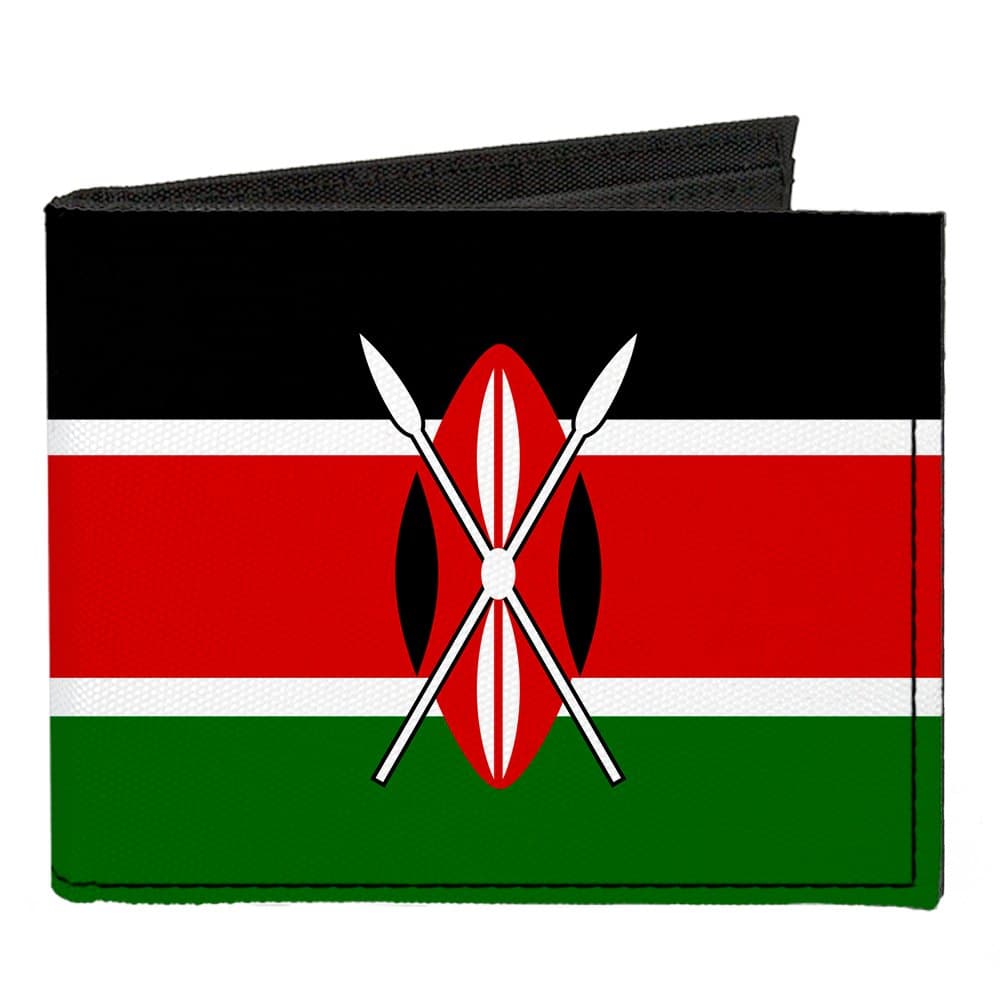 Buckle-Down Canvas Bi-fold Wallet-Kenya Flag, Multicolor, One size
