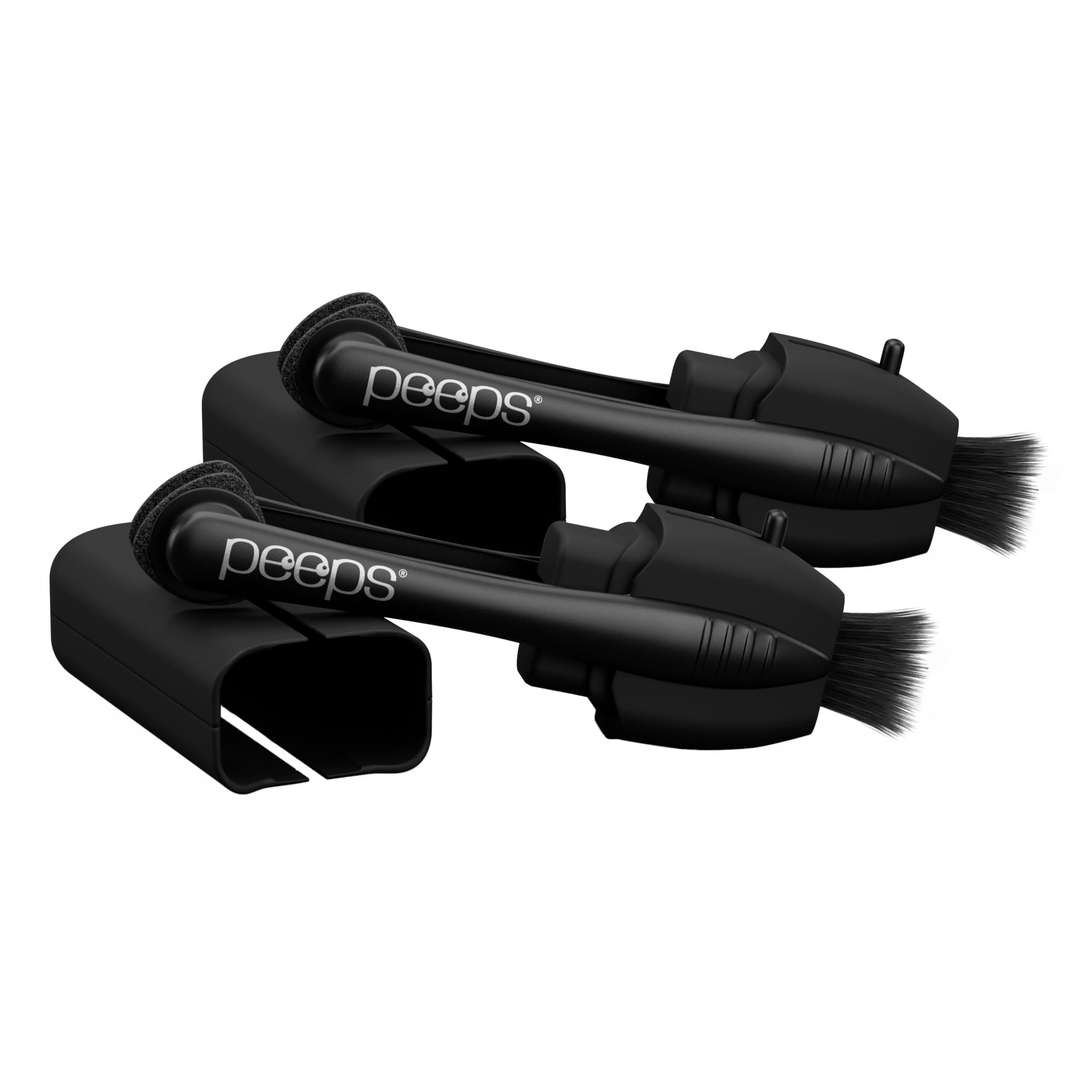 Peeps CarbonKlean Eyeglass Lens Cleaner - Efficient and Durable Carbon Microfiber Technology - Exclusively Used by NASA - 500 Uses, Soft Touch Black (2 Pack)