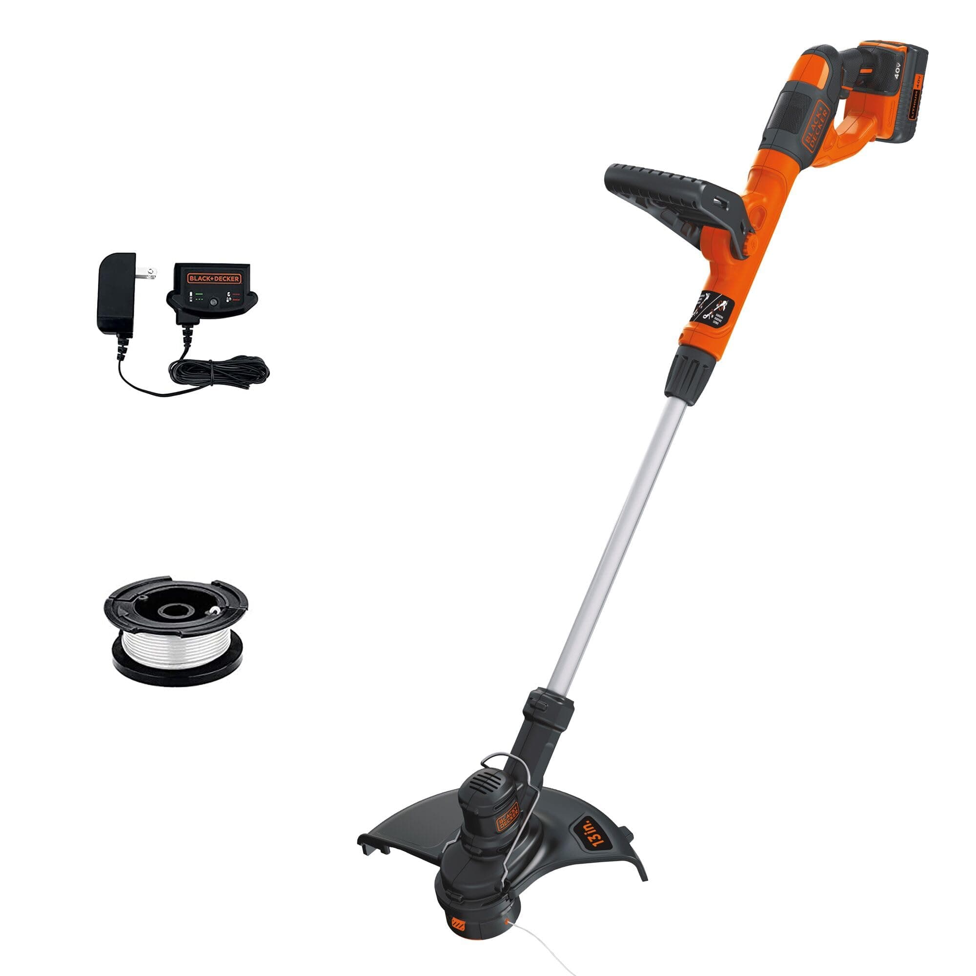 40V MAX 13 Inch String Trimmer and Lawn Edger with Battery and Charger, Cordless Weed Eater with Charge Indicator, High Torque PowerDrive Technology (LST140C)