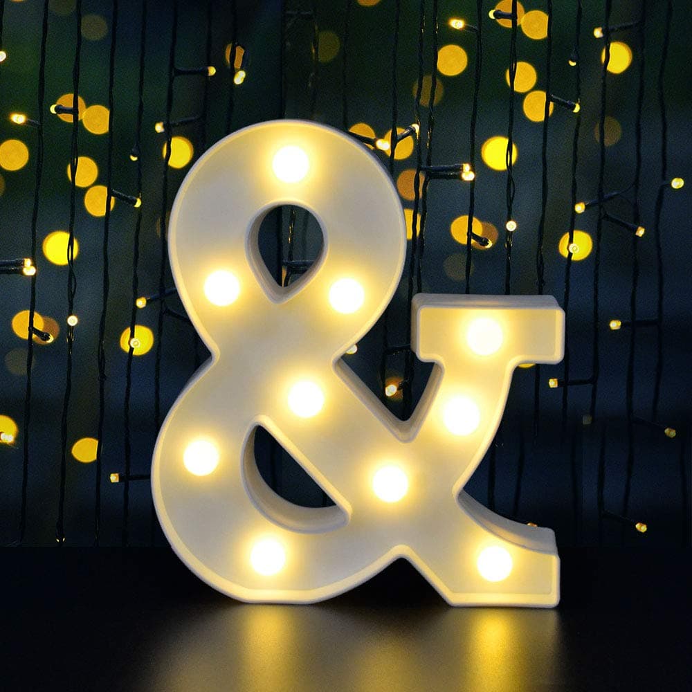 Dream Master LED Light Sign Marquee Letter Lights Sign, Light Up Alphabet Letter for Home Party Wedding Decoration (White &)