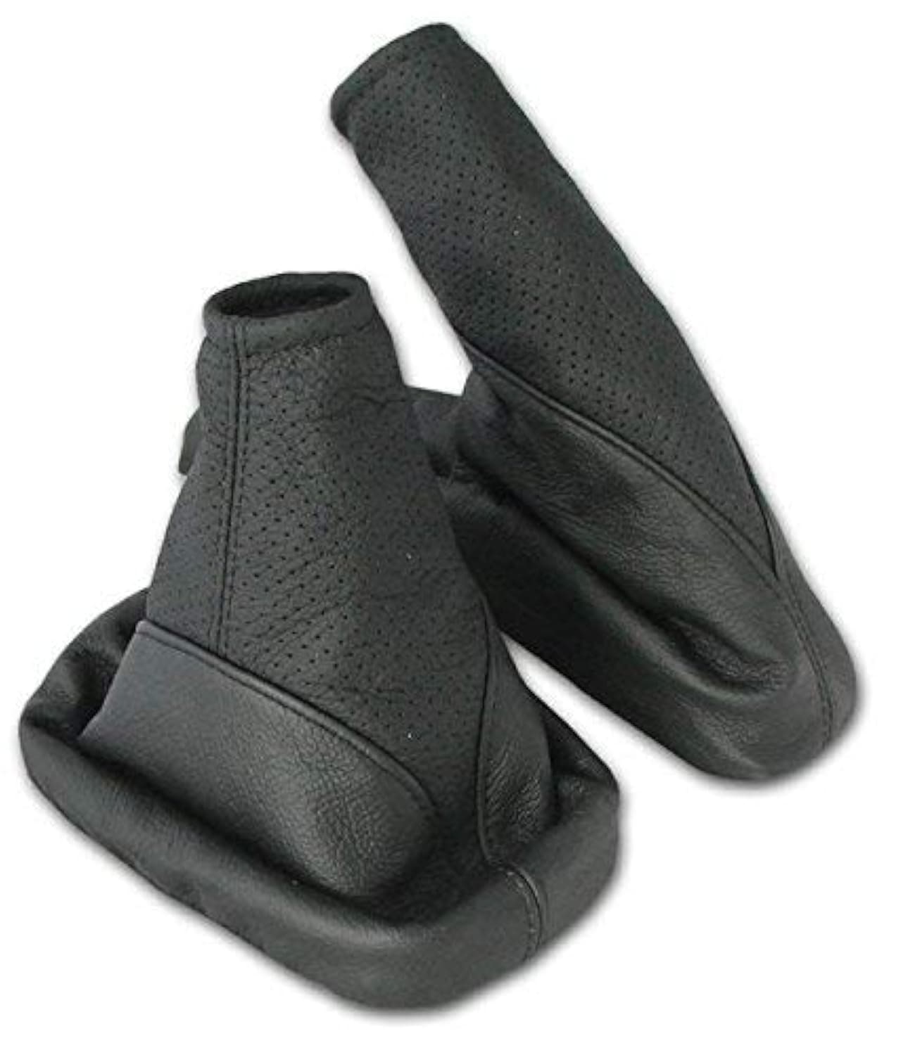 Shift Boot and Handbrake Cuff Set for Corsa C Leather Black-Perforated