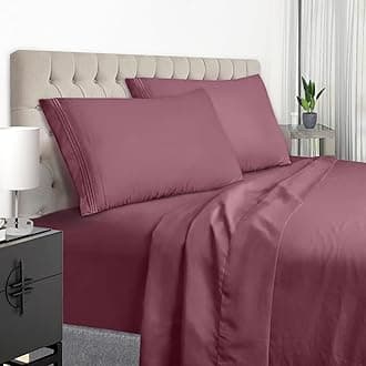 Burgundy Full Size Bed Sheet Set Deep Pocket to 21 inches Mattress 4 Piece - Premium Bedding Sheets & Pillowcases Collection - Extra Soft ,Wrinkle, Fade, Stain Resistant