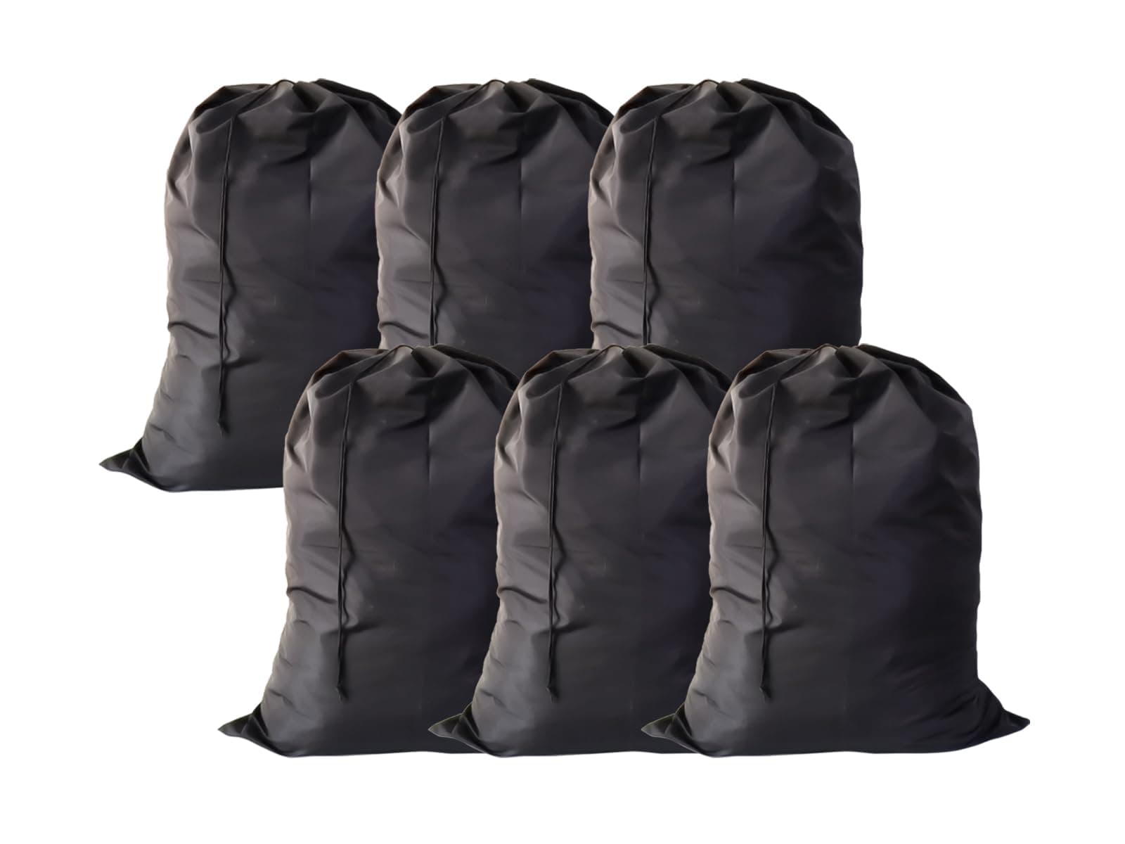 Extra Large Laundry Bag 6 Pack, Travel Laundry Bags with Drawstring Closure, 30"x40", for college, dorm and apartment dwellers (6Pcs Black)