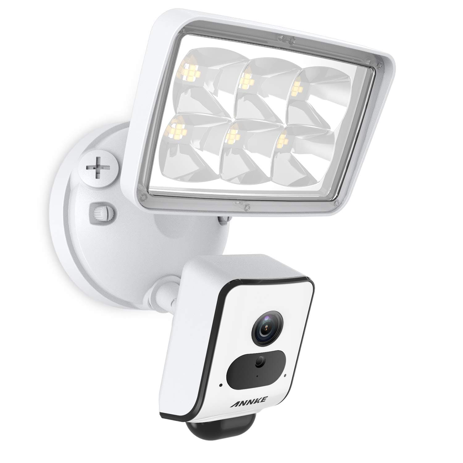 ANNKE AI Floodlight Camera 2.4GHz WiFi Home Security System, Smart Human Detection PIR Motion-Activated, 16ft Night Vision 1080P HD Remote Viewing + Two-Way Talk Siren Alarm w/APP Alarm Push