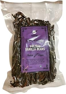 Nilgiri Marten Spices Malabar Vanilla Beans Gourmet Grade | 1.5-2% Vanillin | 25-30% Moisture | Natural & Pure | For Baking, Extract, Coffee, Brewing, Cooking | Single Origin (100G)