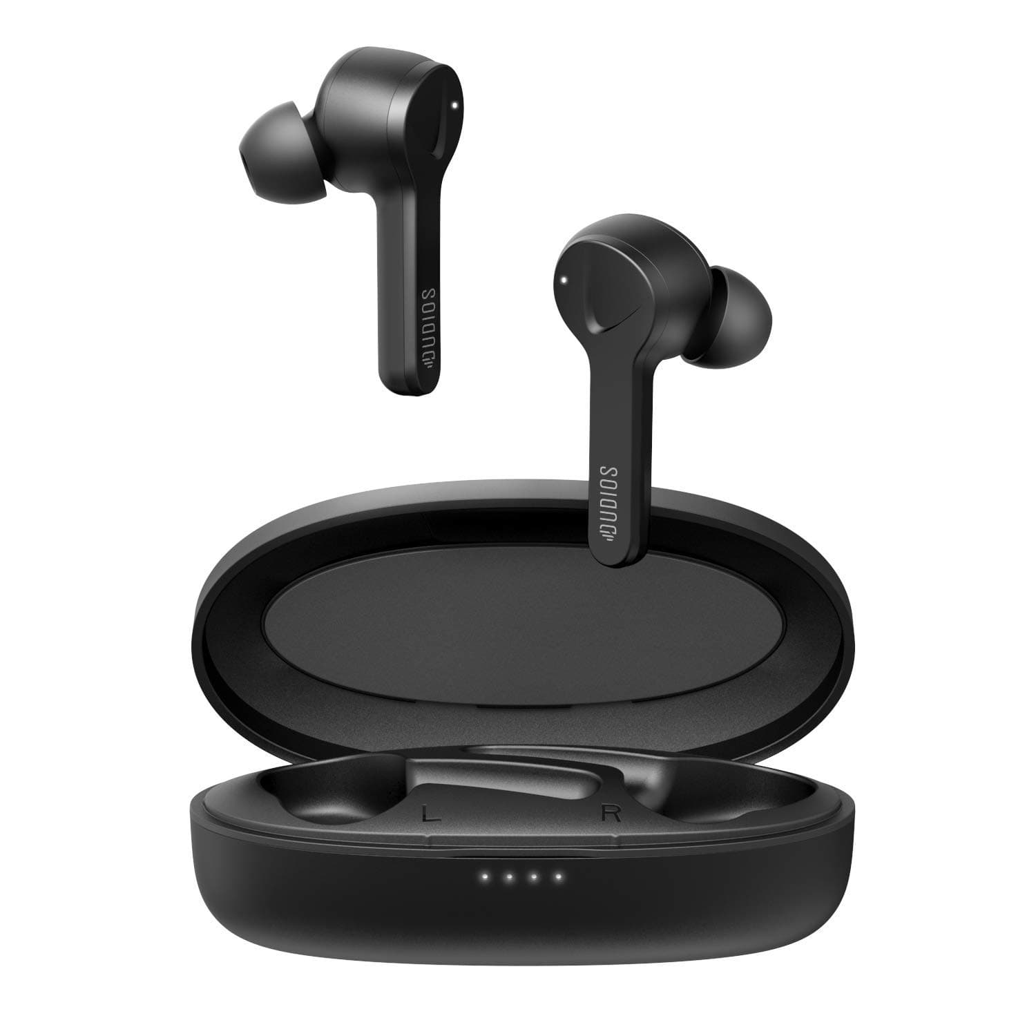 Dudios Shuttle Bluetooth Earphones Noise Reduction, One-Step Pairing Smart Touch Control,24Hrs Play Time, Sweatproof Earbuds Built-in Mic with Portable Charging Case