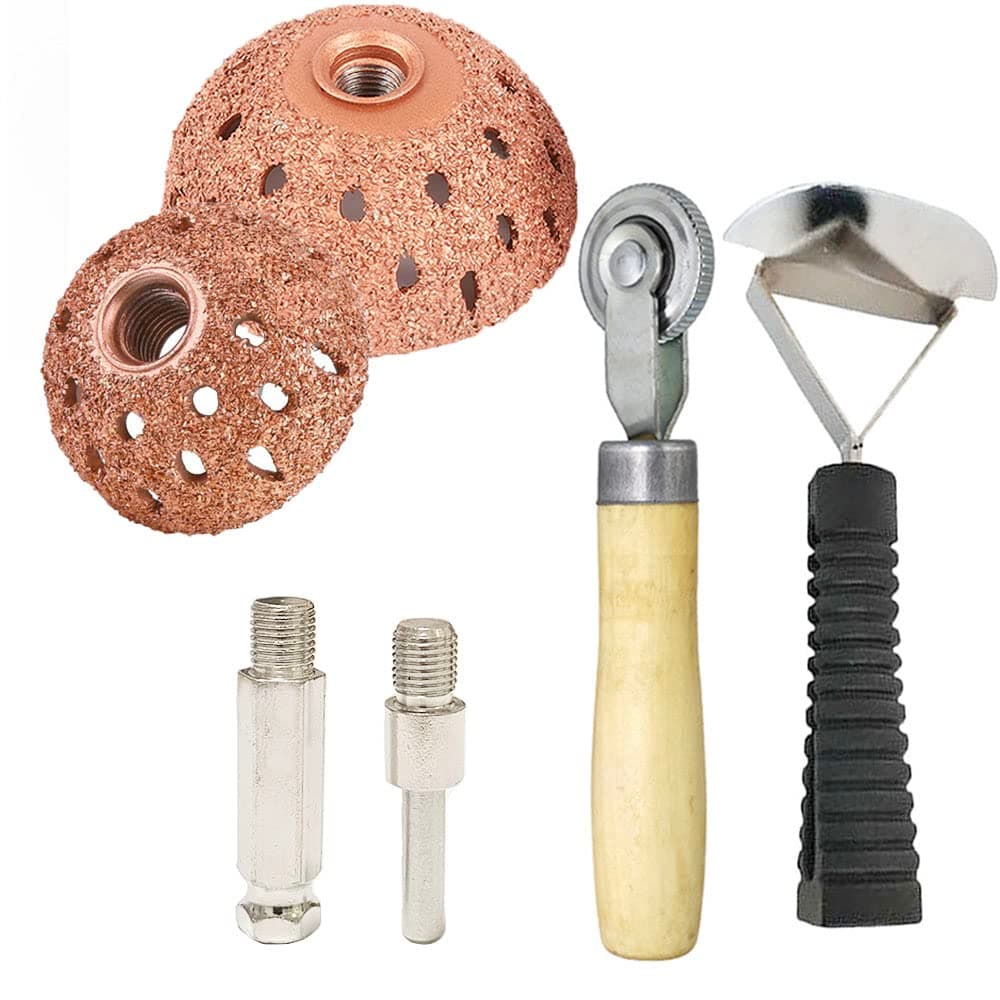 Tire Repair Patch Tools Tire Buffing Wheels 42 mm 55 mm Tungsten Steel Buffing Wheel with Tire Patch Roller Scraping Cutter for Car Tire Grinding Polishing Accessories Kit