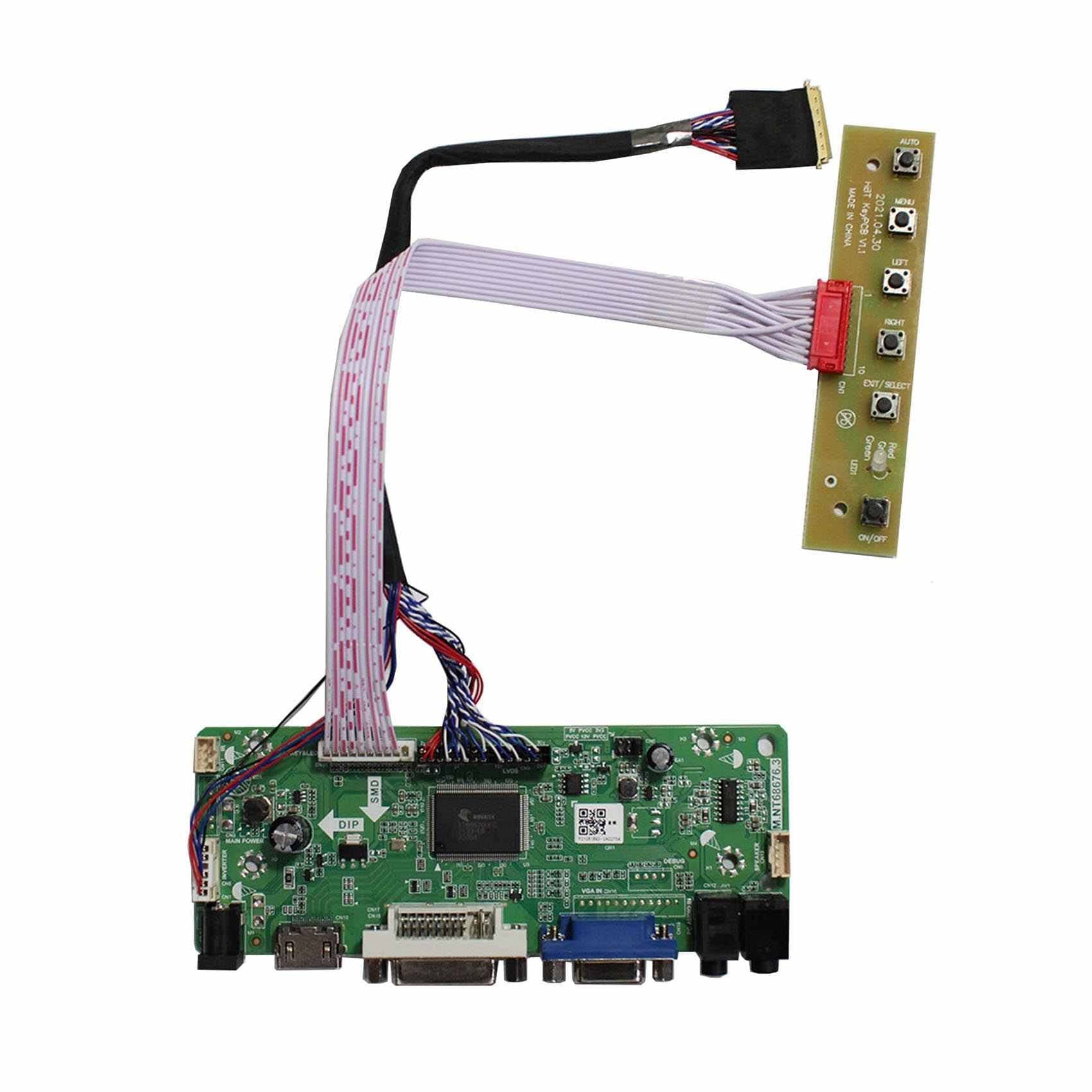 VSDISPLAY DVI VGA Audio Controller Board 68676.3 Work for 15.6'' 17.3" 1600x900 LP156WD1-TLB1 LP173WD1 B173RW01 LTN173KT01-A01 N173FGE-L21 N17306-L02 LVDS 40 Pin WLED LCD Screen