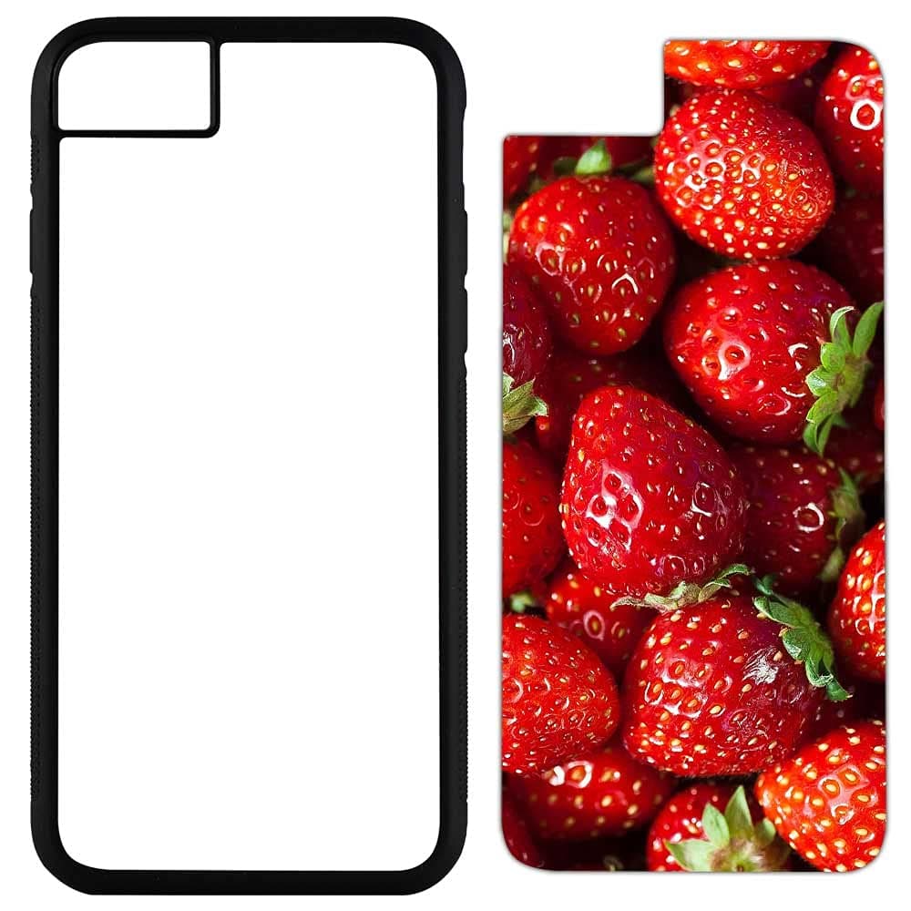 innosub [5 Pack] Sublimation Phone Cases Compatible with iPhone 6/7/8/SE (2nd Generation) - Rubber Black Blank Dye Cases and Aluminum Inserts for Dye Sublimation/Printable Phone Cover Blanks