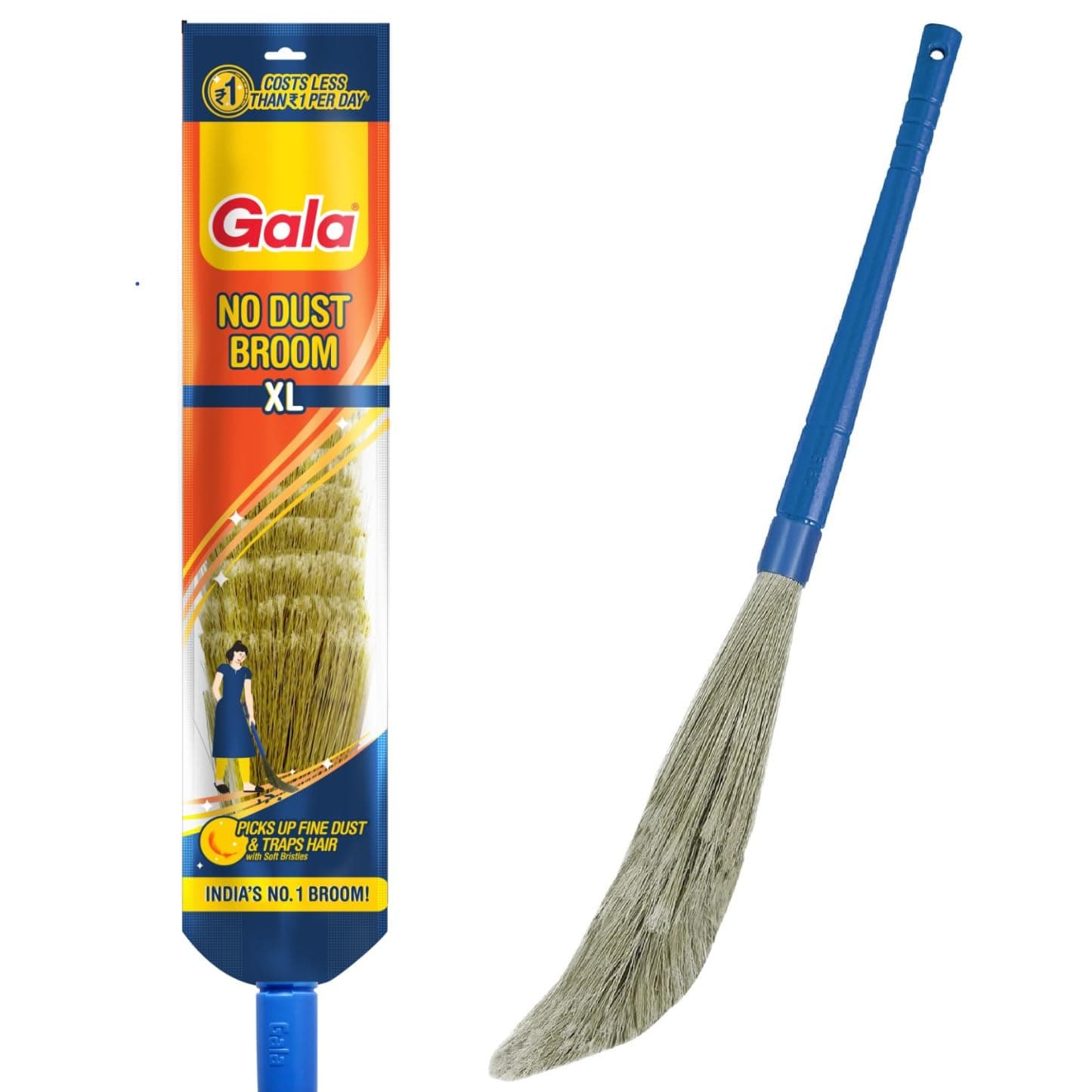 No Dust Broom Extra Long (For Floor Cleaning Multipurpose, Fiber) (149629)