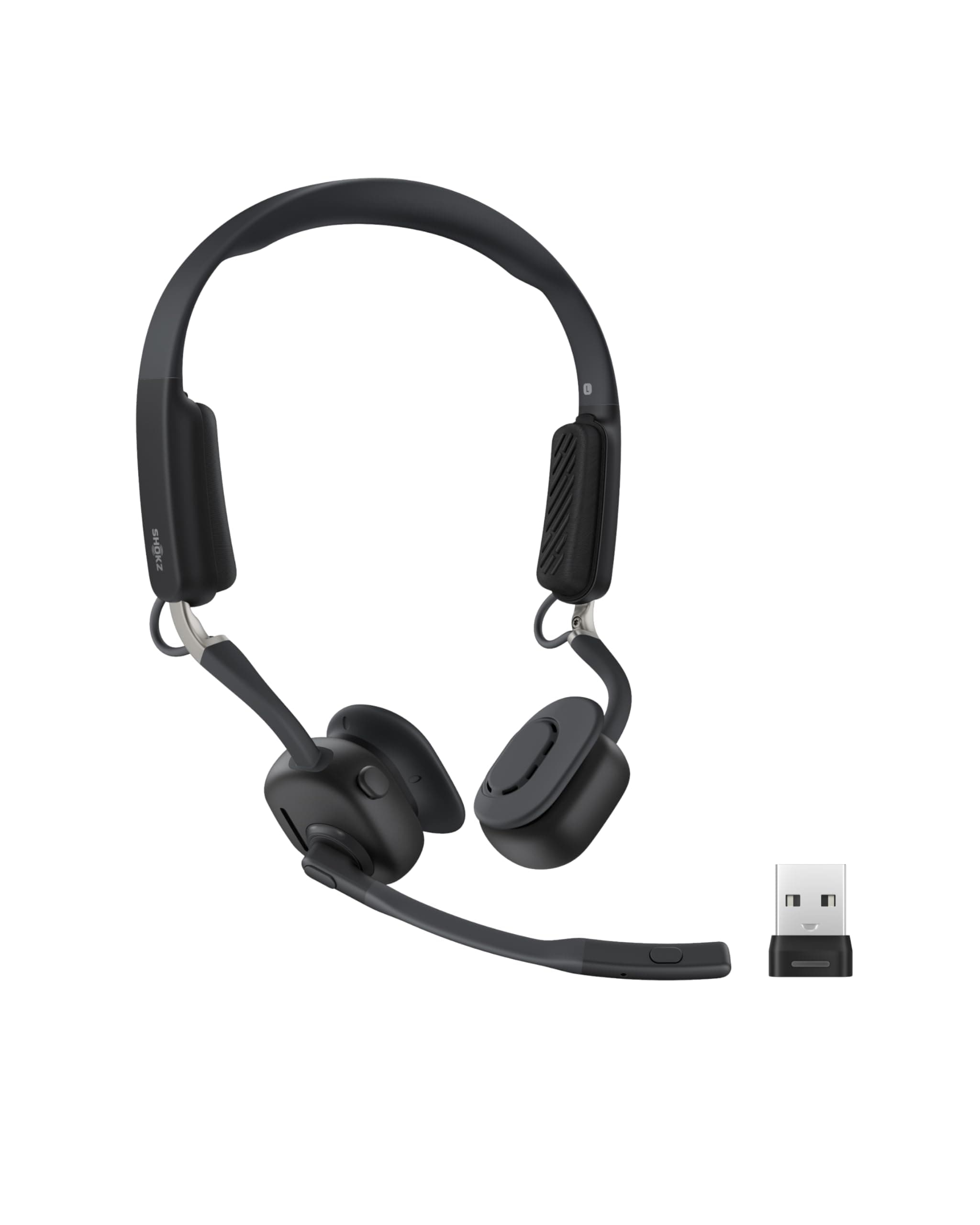 New OpenMeet UC - Open-Ear Bluetooth Computer Headset, Noise Cancelling Mic + Mute Button, USB-A Dongle Compatible with PC & Mac, Wireless Work Headphones, Customizable Fit, Smart App - C610 UC