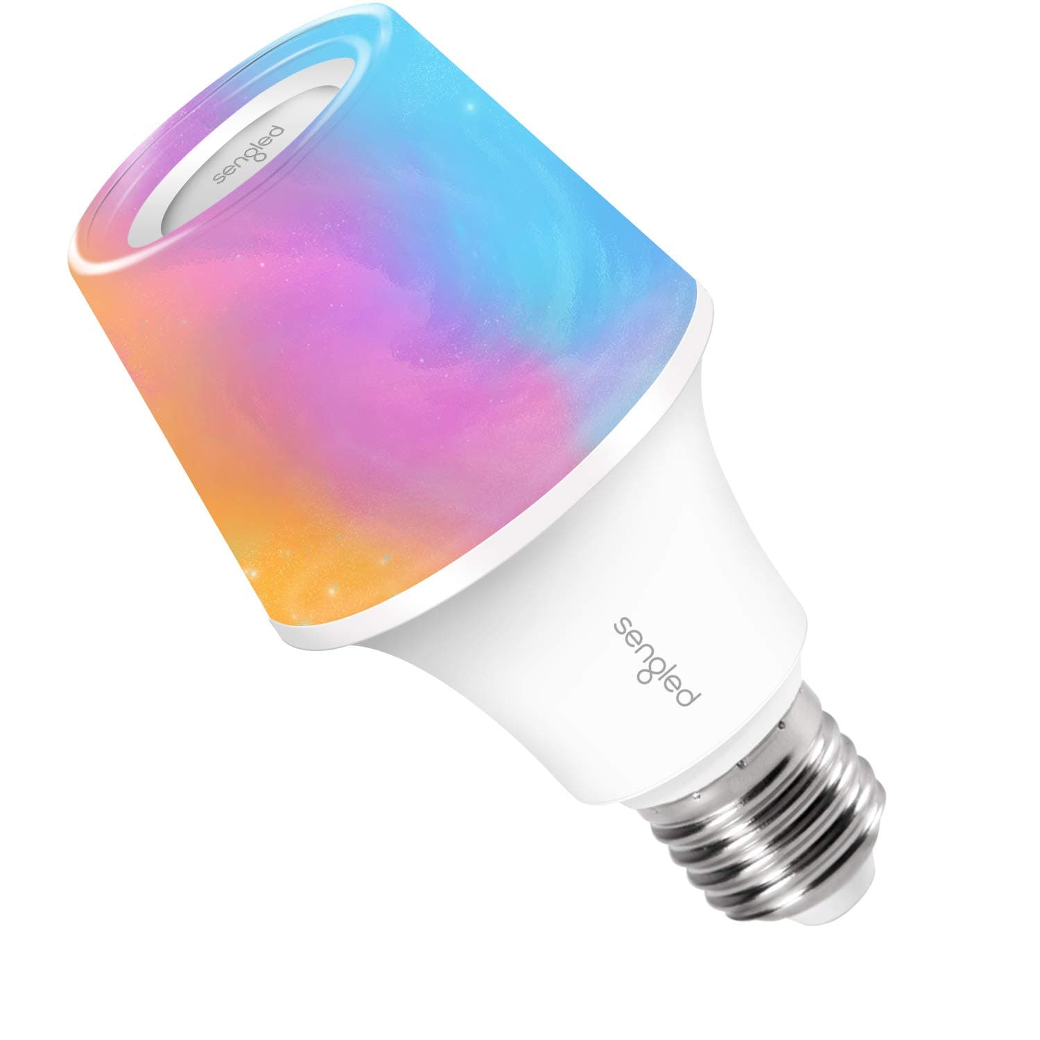 Solo RGBW Bluetooth Light Bulb Speaker Multi Color Changing LED Light Bulb 60W Equivalent Dimmable App Controlled E26 Smart Music Bulb, Compatible with Alexa via Bluetooth Connection