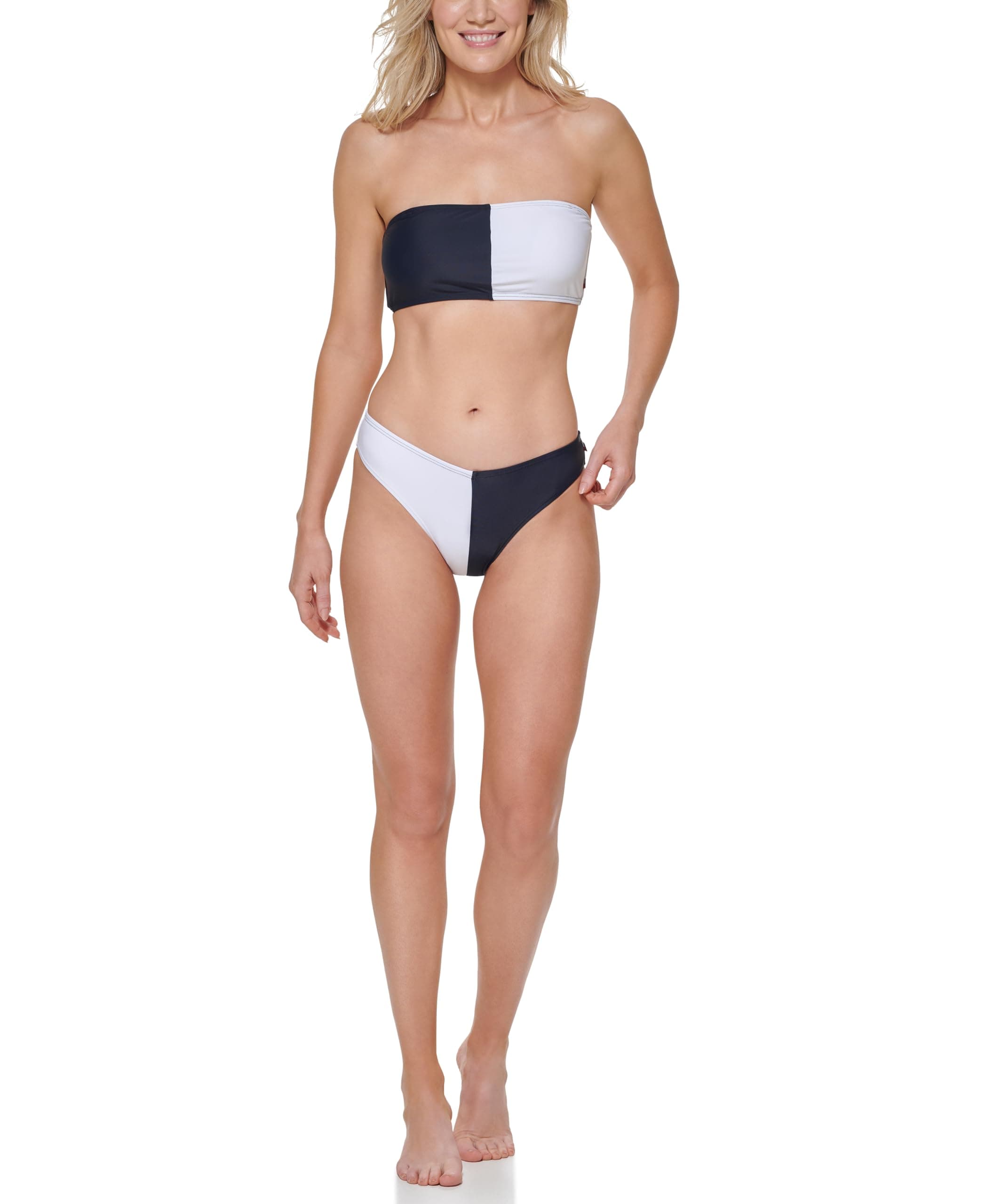 Tommy Hilfiger Women's Colorblock Full Coverage Bikini Top Bikini Top