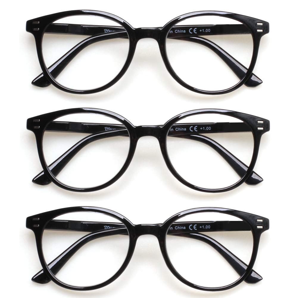SIGVAN3 Pack Reading Glasses Spring Hinge Stylish Readers Black/Tortoise for Men and Women