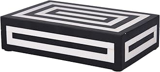 Handicrafts Home Handmade Concentric Collection Decorative Jewelry Box Organizer – Keepsakes, Trinkets, and Home Decor – Antique Coffee Table Storage, Wedding Memory Box, Farmhouse Style Decor, 8x5x2