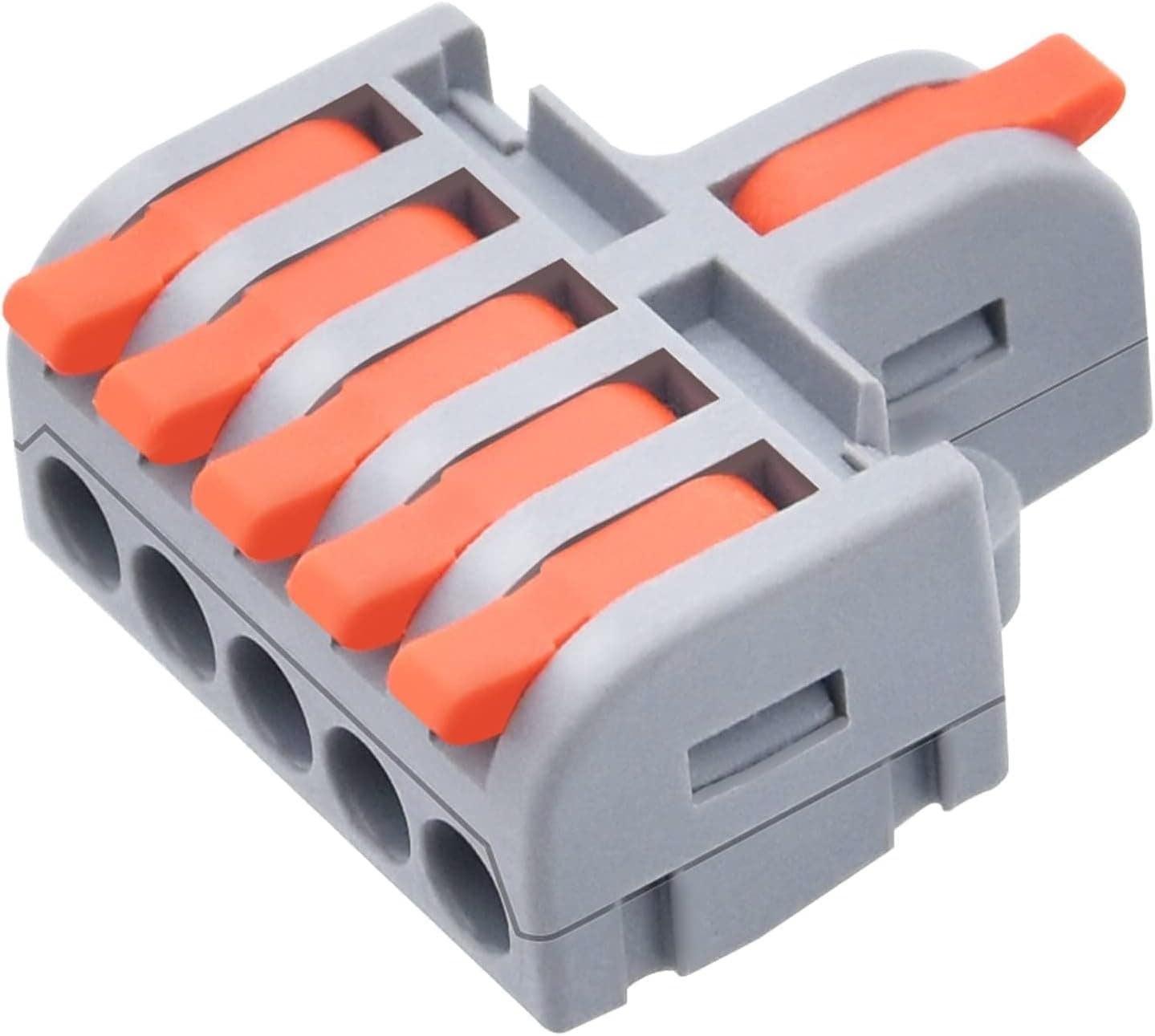 Lever Nut Wire Connectors, 60 Pcs Electrical Connector Assortment Pack Compact Splicing Connector Kit for Wires Solid Stranded Flexible Wires, 2 Port, 3 Port, 5 Port