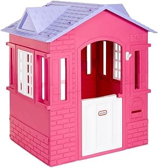 Cape Cottage Pretend Princess Playhousefor Kids, Indoor Outdoor, with Working Doors and Windows, for Toddlers Ages 2+ Years,Pink,Large
