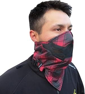 Half Face Mask for Cold Winter Weather. Use This Half Balaclava for Snowboarding, Ski, Motorcycle. (Many Colors), Faded Red Plaid, One Size