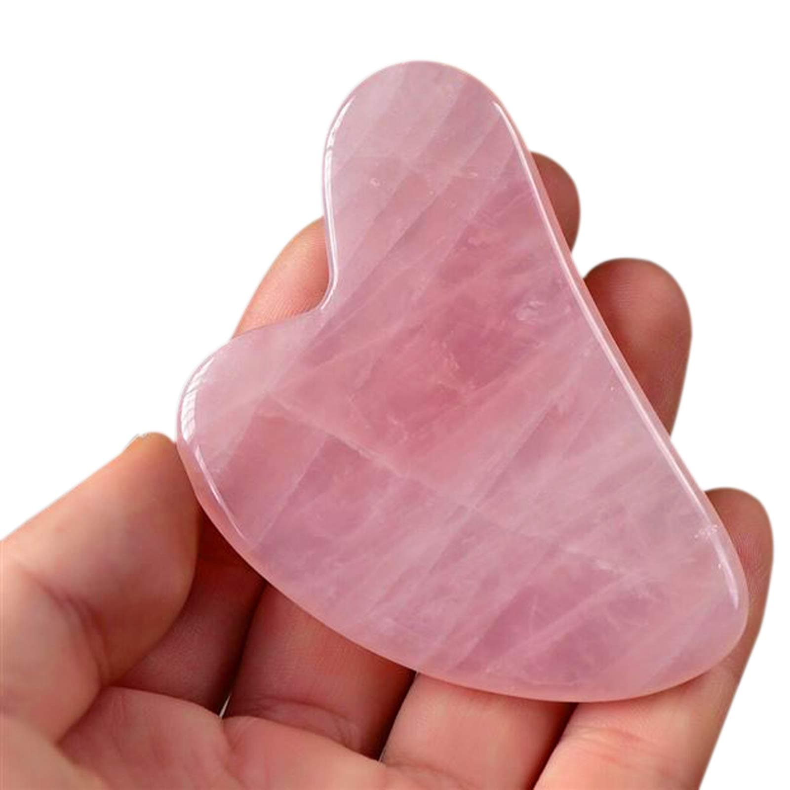 Rose Quartz Gua Sha Stone, TOPMIN Massage Tool for Face and Body Treatment, Relieve Muscle Tensions & Reduce Puffiness