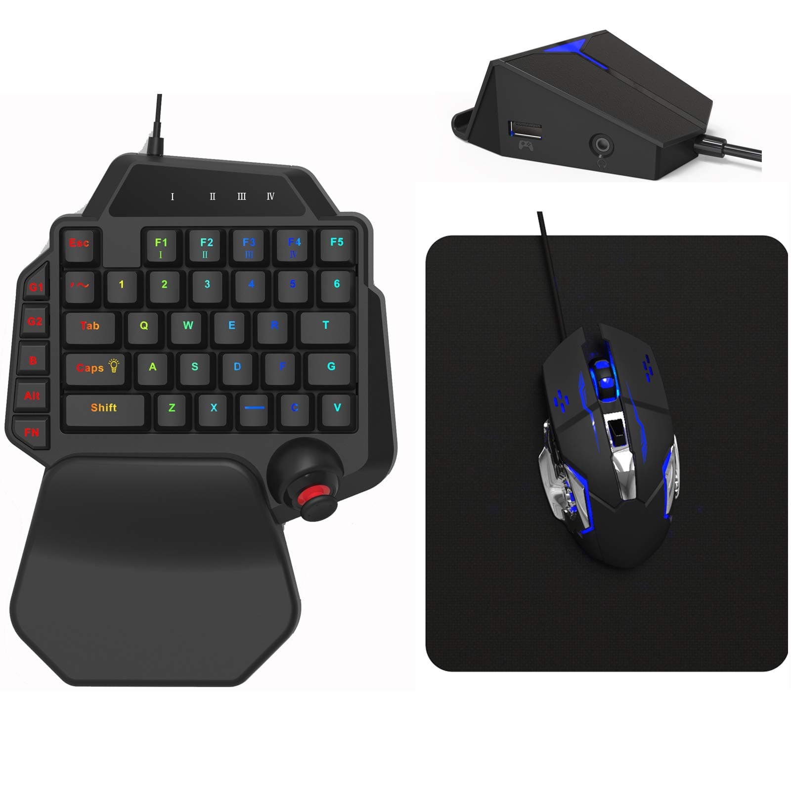 DarkWalker FO222 Console Gaming Keyboard and Mouse Pack for Nintendo Switch, PS4, Xbox One, PC, PS3, Xbox 360