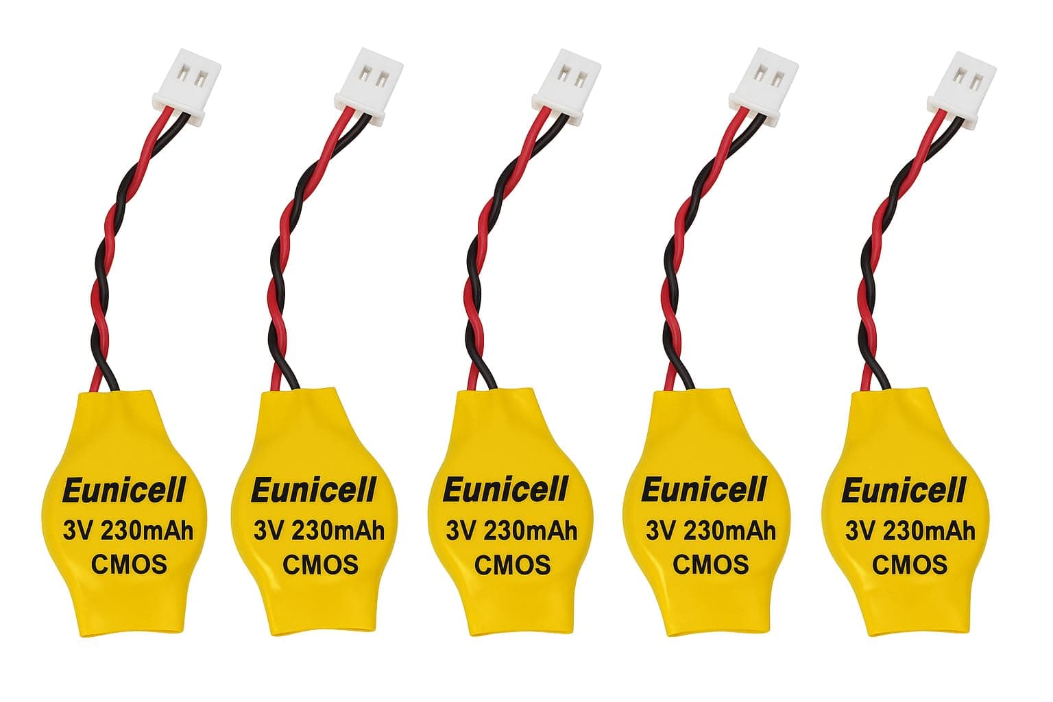 5 x CMOS Battery / Battery BIOS CR2032 with 3V Plug for PC v.Eunicell FBA