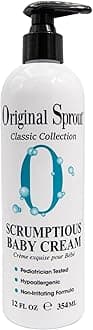 Original Sprout Scrumptious Baby Cream for Sensitive Skin & Diaper Rash, Gentle Non-Greasy Baby Lotion with Zinc Oxide & Calendula, Moisturizing Face & Body Cream, 12 fl oz