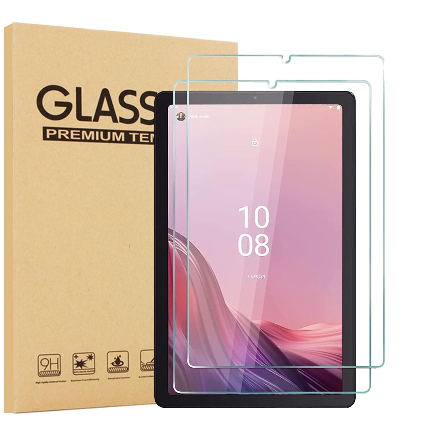 [2 Pack] Epicgadget Screen Protector For NOOK 9" Lenovo Tablet (2024) / Lenovo Tab M9 (TB-310FU) - Anti Scratch 9H Hardness Tempered Glass Screen Protector