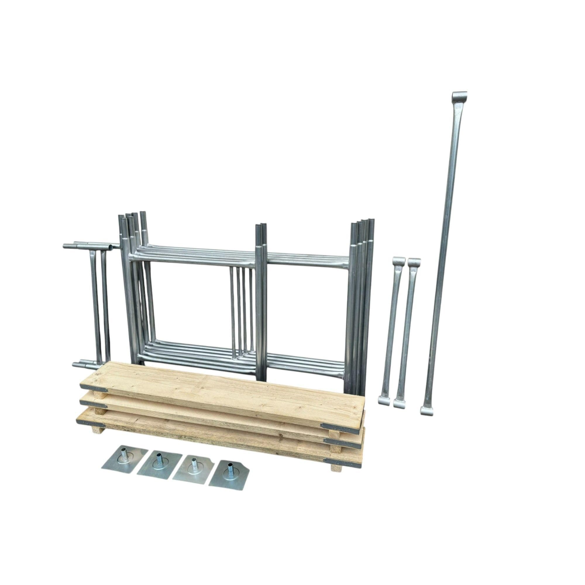 Toptower Classic Scaffolding Tower 3.8m (Working Height) 4' x 2'6" Base Size DIY Galvanised Scaffold Tower with Platform Boards