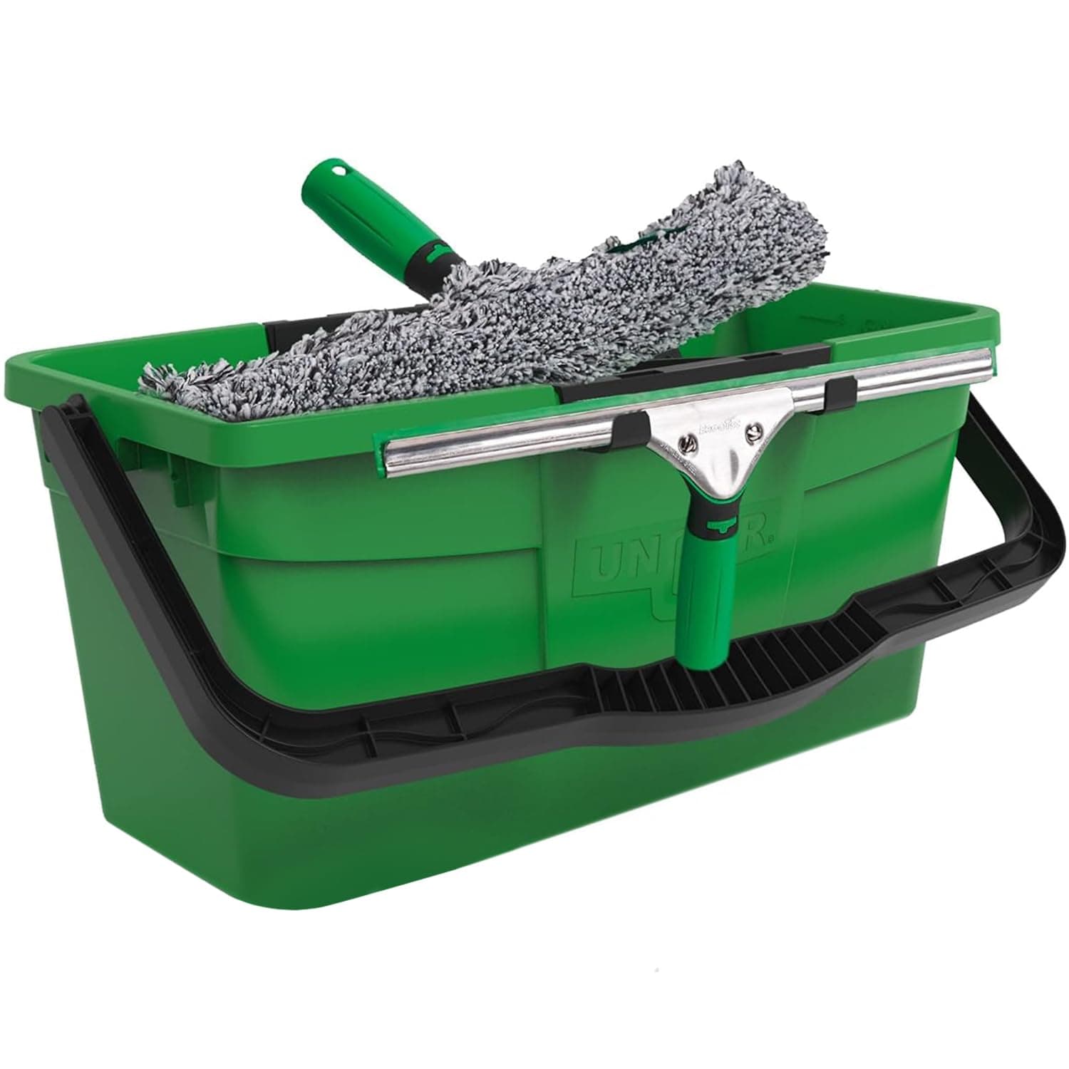 Window Cleaning Kit 3-in1 Starter Set - Window Squeegee, Microfibre Power Washer with T-Bar Handle, 18L Cleaning Bucket - Professional Window Cleaner Equipment