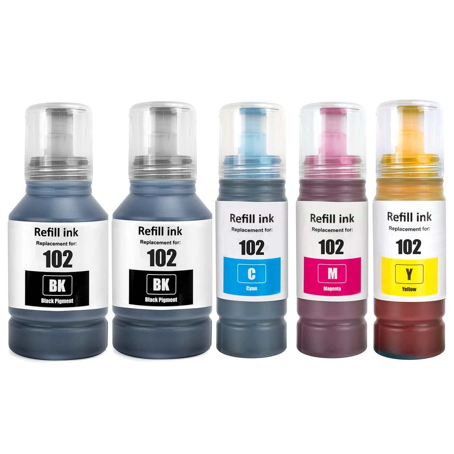 SHUOLE 102 Ink Compatible with epson E102 Refill Ink Bottle Multipack for ecotank ET-2850 ET-3850 ET-2856 ET-4856 ET-4850 ET-2756 ET-4750 ET-2851 ET-15000 ET-2700 ET-2750 ET-2751 ET-3700(Black x 2)