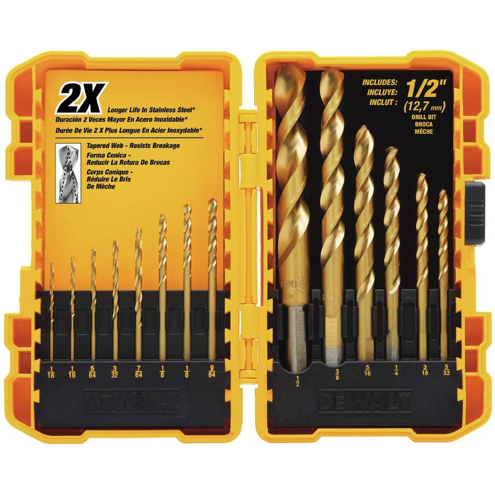 DW1341 14-Piece Titanium Speed Tip Drill Bit Set