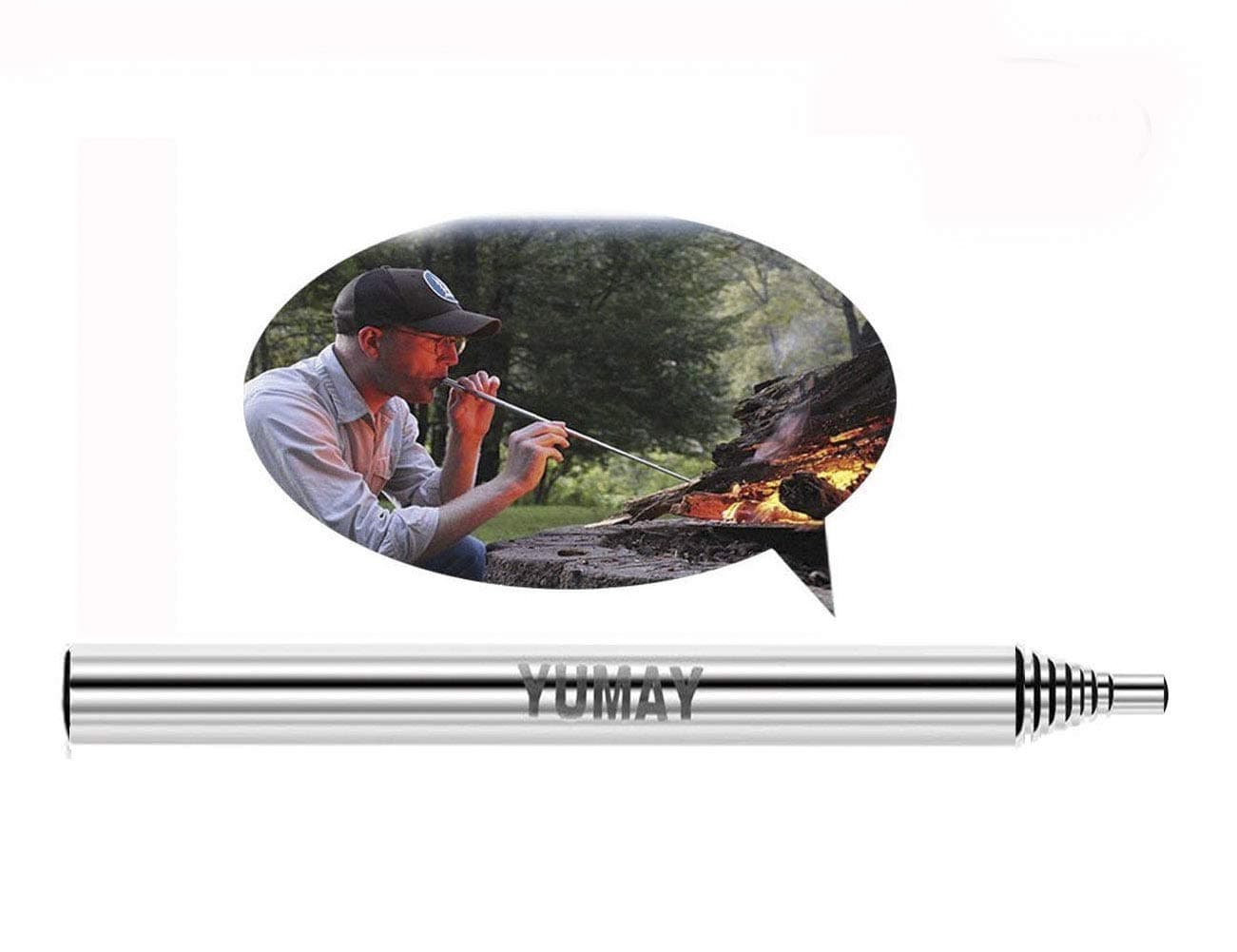 Yumay Collapsible Fire Tool Campfire Tool Pocket Bellow Builds Fire By Blasting Air,Outdoor Gear for Hunting Fishing Camping traveling.
