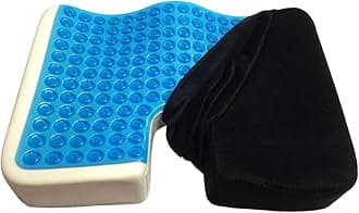 Kieba Coccyx Seat Cushion, Gel Memory Foam Large Orthopedic Tailbone Pillow for Sciatica, Back, and Tailbone Pain (Black)