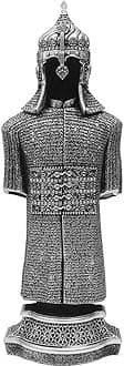 Jawshan Kabir Muslim Home Decor Showpiece Gift - Ottoman Suit of Armor Muslim Art Piece (11.5 x 3.8in, Silver)