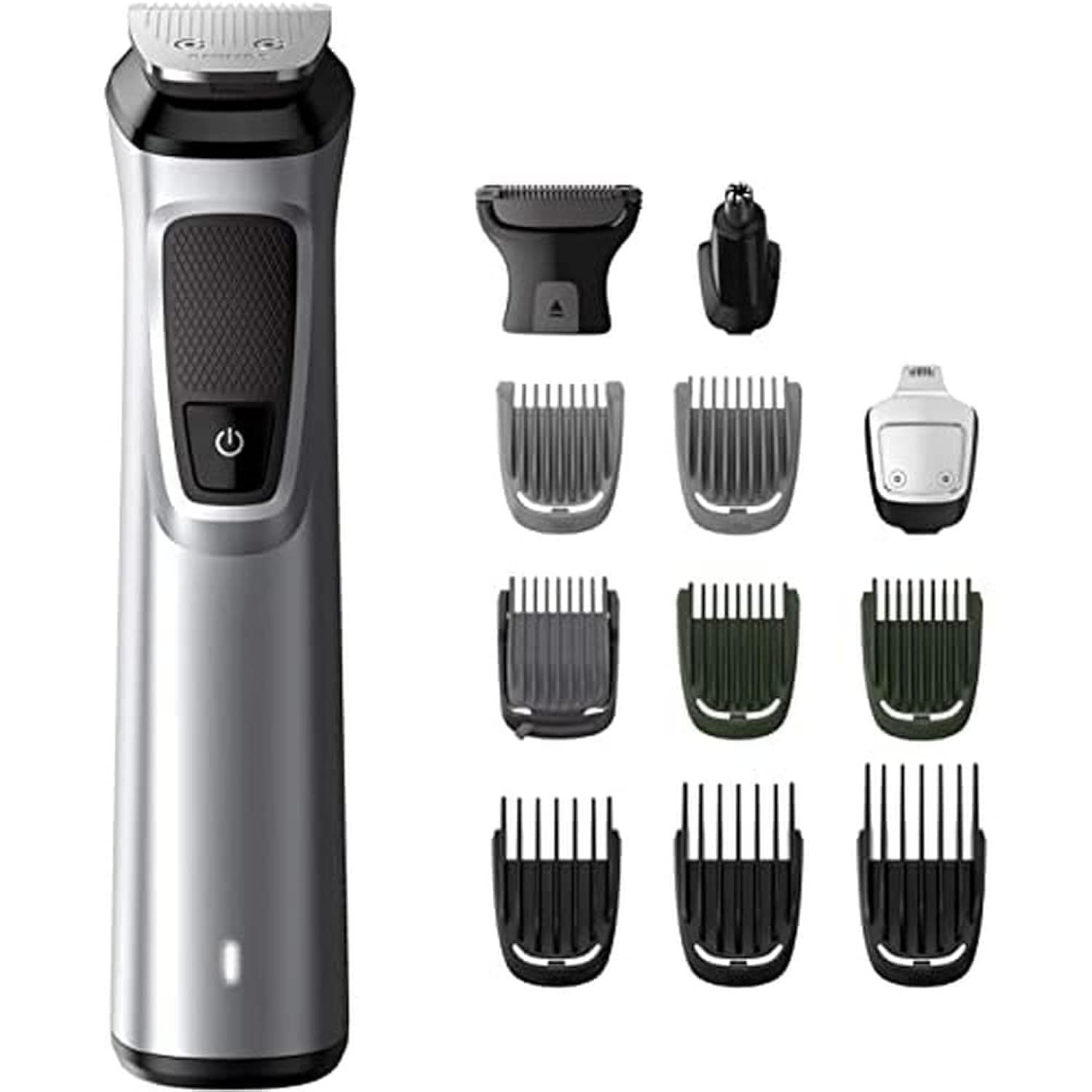 Series 7000 13 in 1 Ultimate Multi Grooming Kit for Beard, Hair and Body with Nose Trimmer Attachment, Premium Metal Handle - MG7715/65