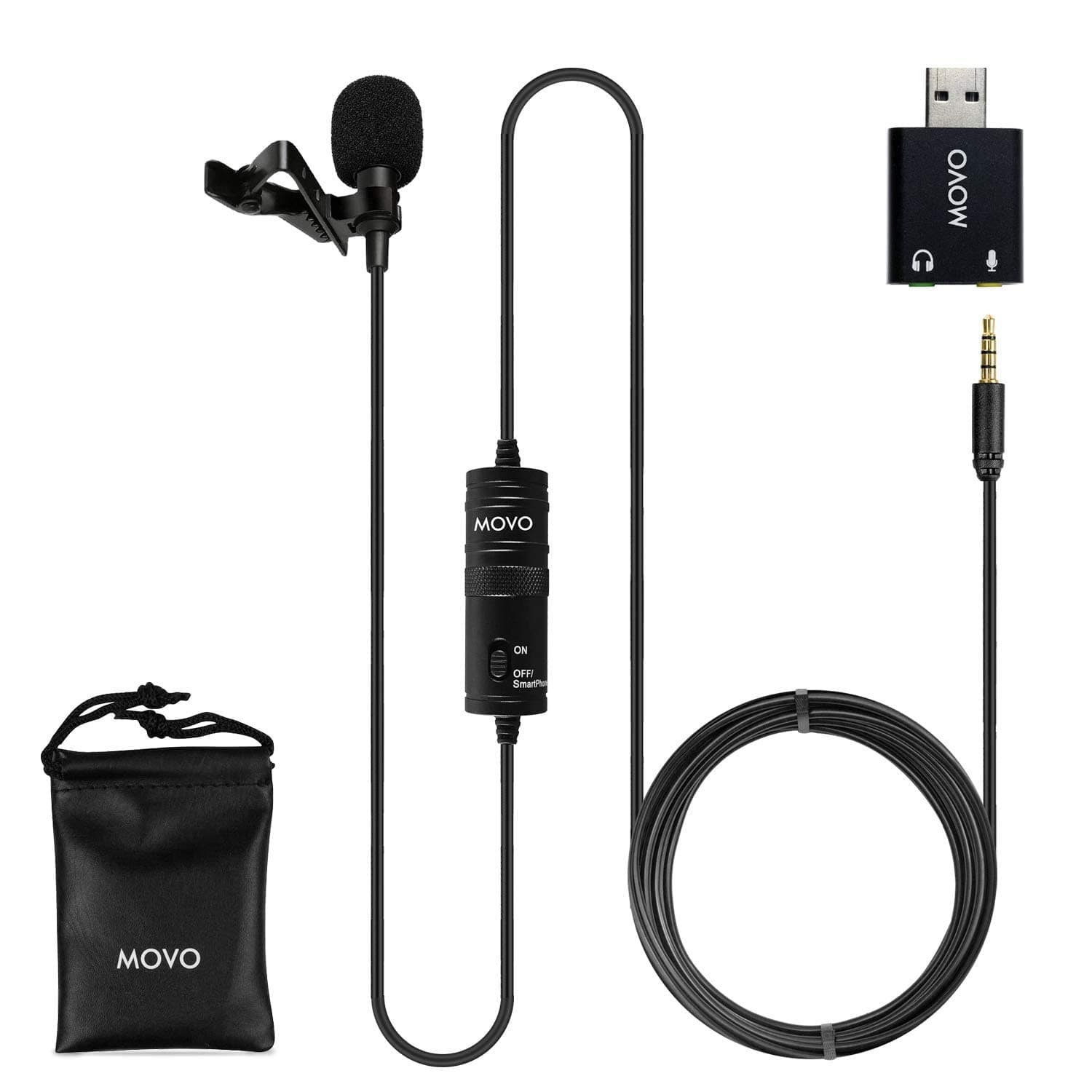 Sevenoak Universal USB Computer Microphone with USB adapter compatible with Laptop, Desktop, PC and Mac, Smartphones, Cameras, Podcasting, Gaming, Remote Work and Laptop Microphone (20-Foot Cord)