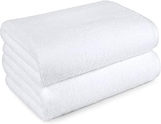 2-Piece Quick-Dry Oversize Bath Towel, 100% Cotton, 62" x 30", White