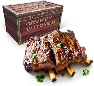 Grumpy Butcher Braised Wagyu Beef Short Ribs, 2 Pack (1.5 lb each, 3 lb total) – Fully Cooked Sous Vide Bone-In Beef Ribs – Restaurant-Quality Wagyu BBQ Ready to Heat – Gourmet Meat Gift Box