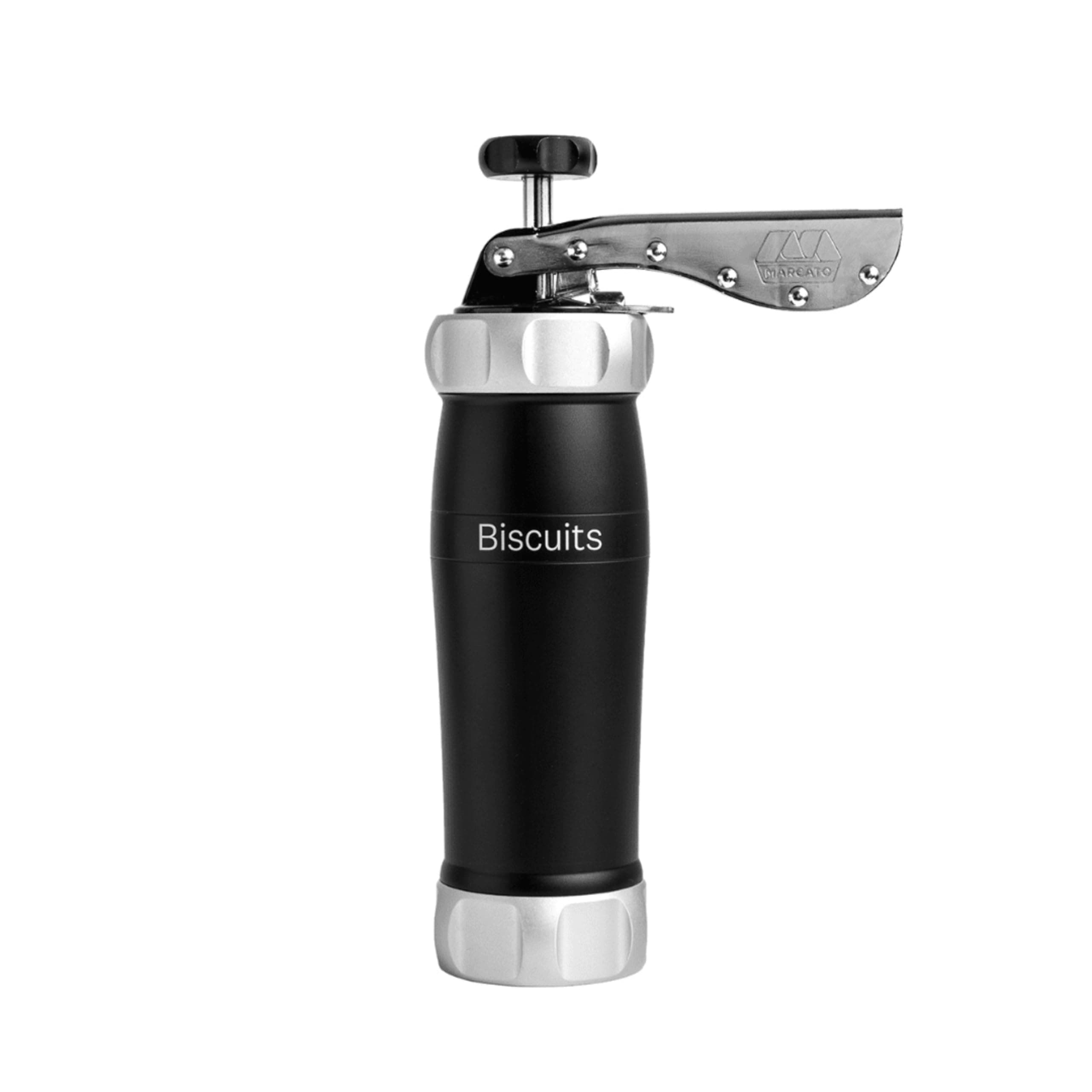 Marcato 08 01 05 Atlas Deluxe Biscuit Maker Cookie Press, Made in Italy, Aluminum, Black