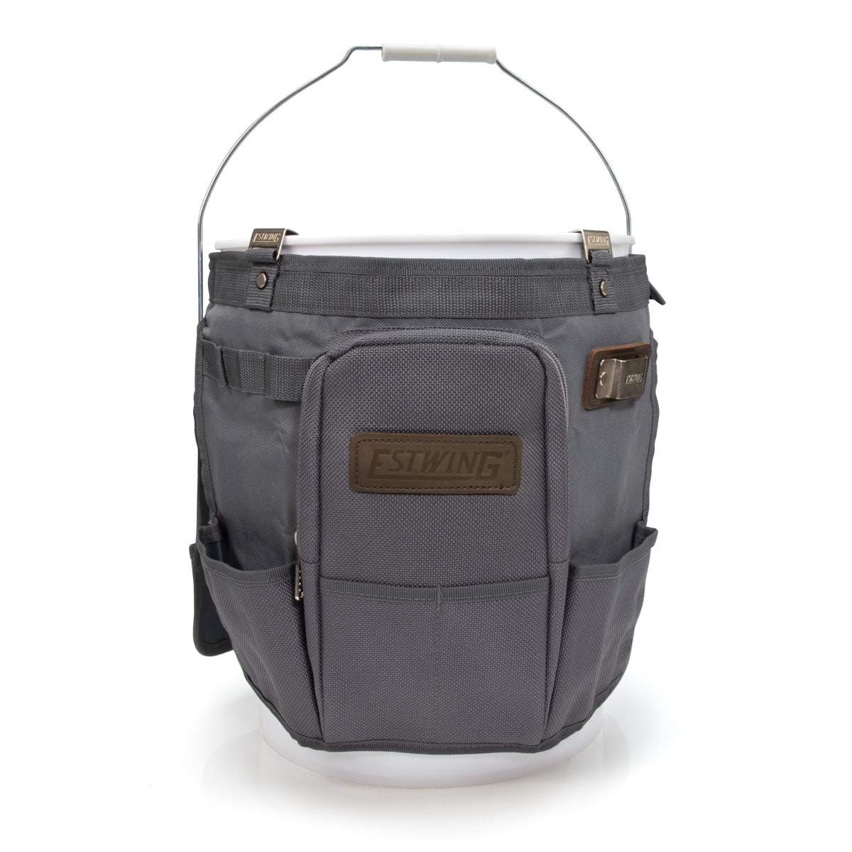 28-Compartment 5-gallon Bucket Tool Organizer/Tool Bag, Durable Polyester, Heavy-Duty Steel Hangers, Zippered Pocket, 16 Open-top Pockets, 11 Tool Loops, Buckle Security Strap