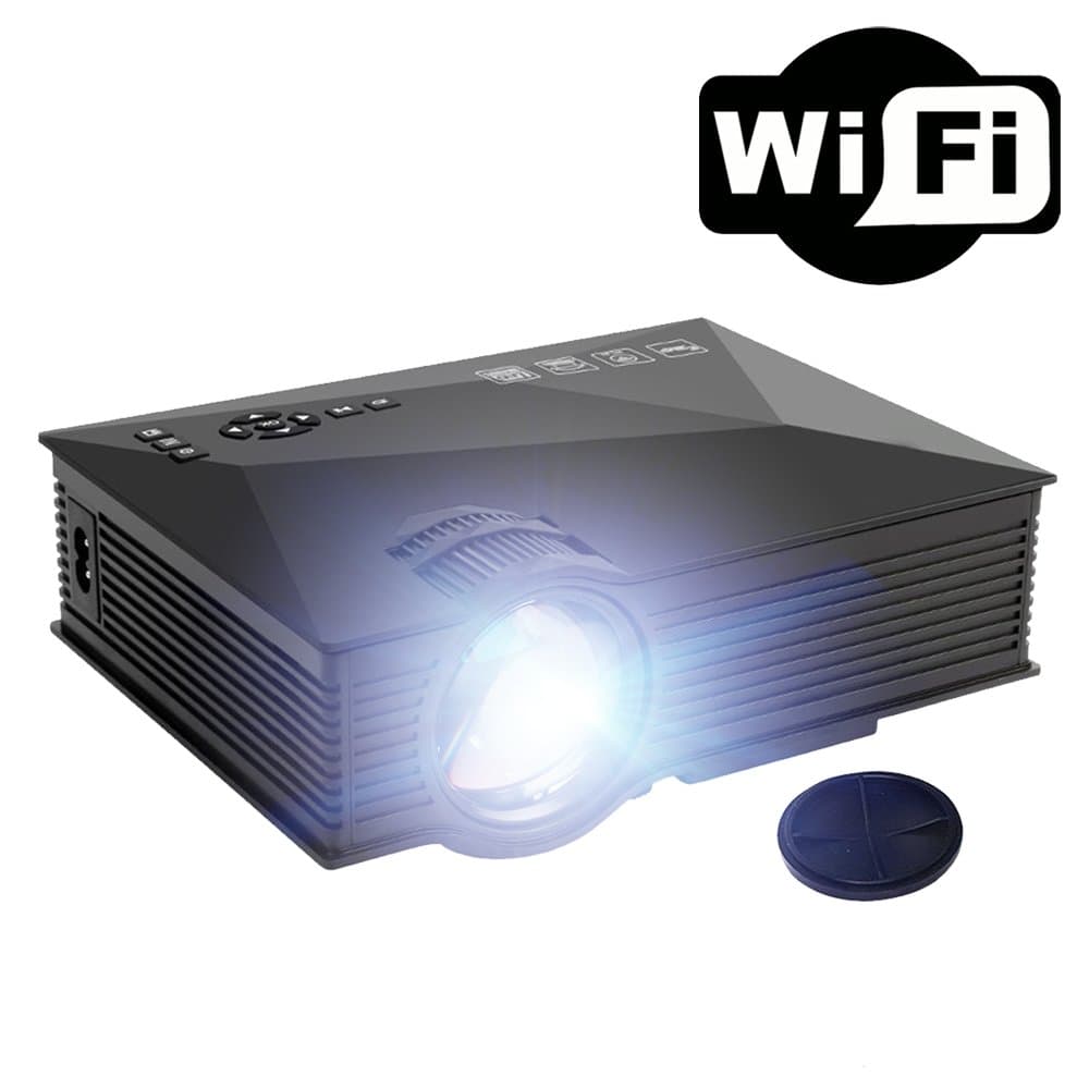 1200 Lumen Wireless Mini Coated Projector( Synchronous Screen with Phone/iPad/PC via WiFi ), Yisale® Portable LED Projector for Home Theatre ＆ Game (Support USB/SD/HDMI/VGA)