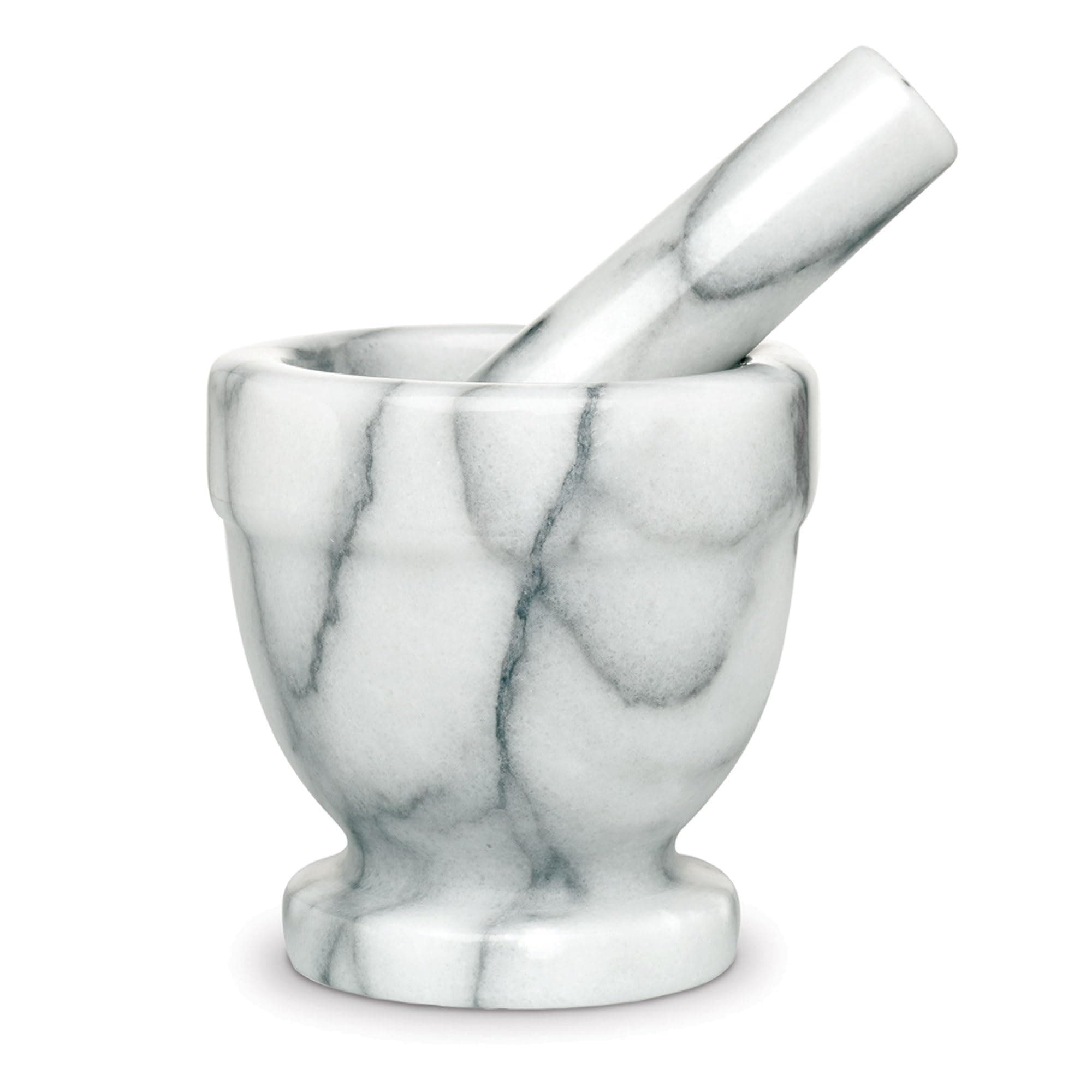 HIC Kitchen Harold Import Co Mortar and Pestle Set, 5.75 x 5.75 x 2.25 inches, Marble