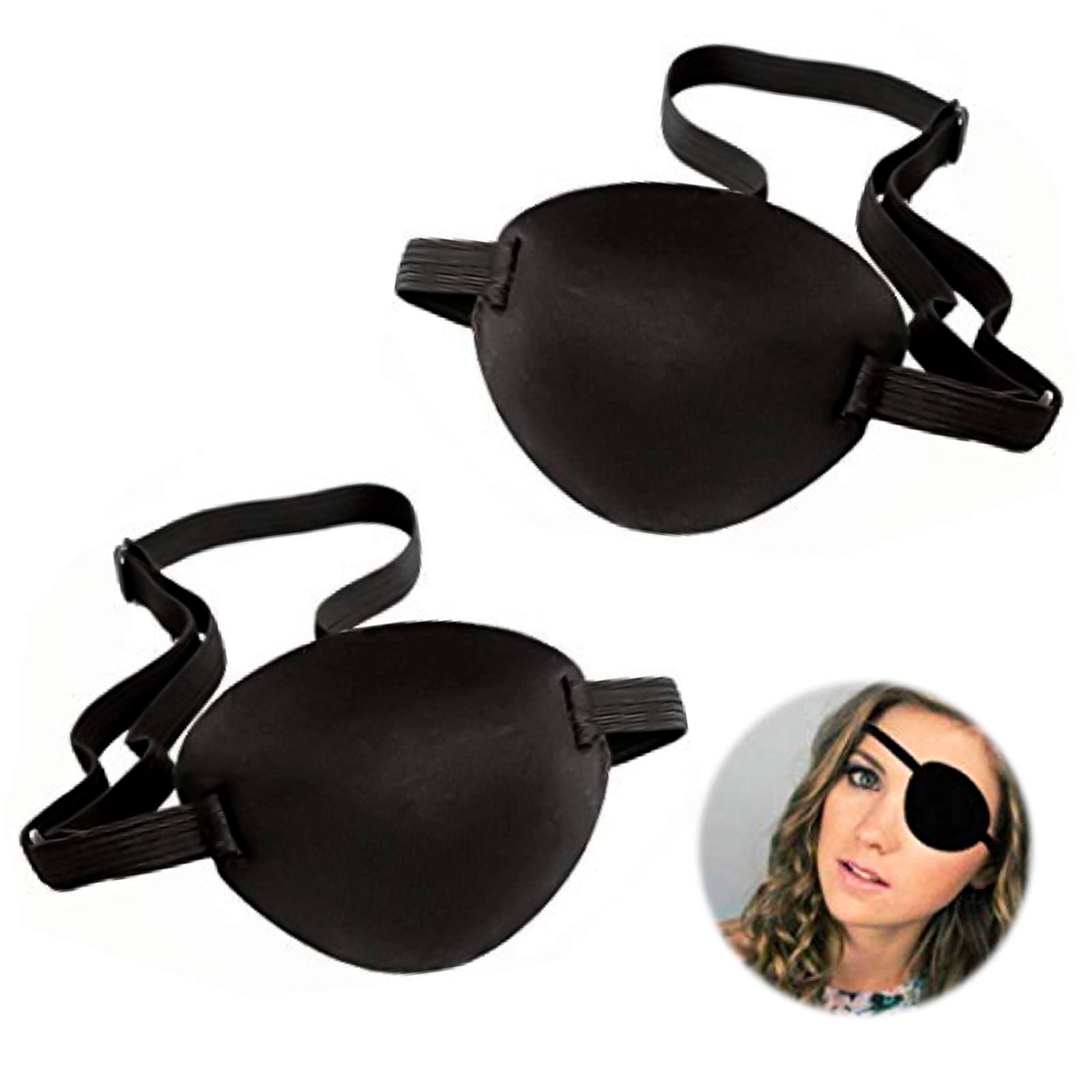 Eye Patch, 2PCS Adjustable Eye Patches, Medical Eye Patch, Amblyopia Lazy Eye Patches for Left or Right Eyes, Black