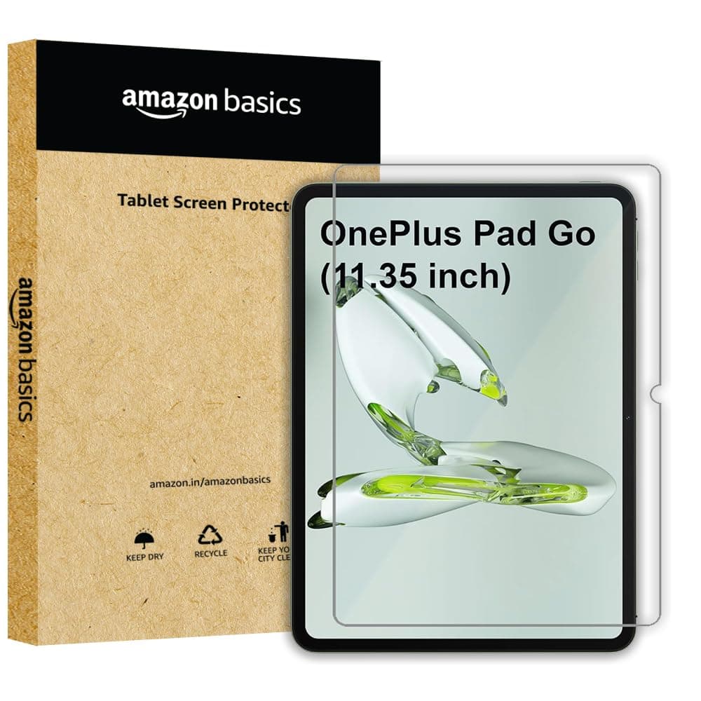 Amazon Basics Tempered Glass Screen Protector for OnePlus Pad GO 11.35 inch [Anti-Scratch] & [Smudge Proof] Screen Guard