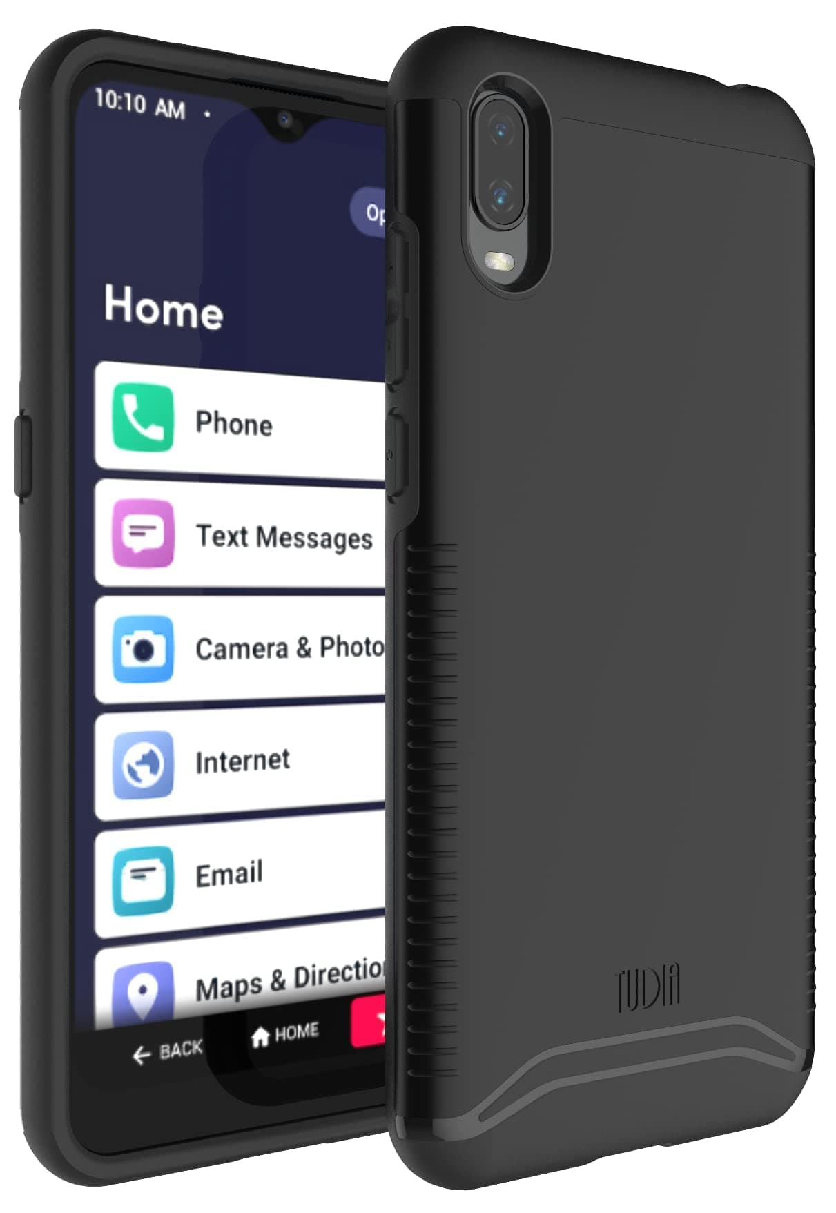 TUDIA DualShield Designed for Jitterbug Smart 3 Case/Lively Smart Case, [Merge] Shockproof Military Grade Heavy Duty Dual Layer Tough Slim Hard Protective Case (Matte Black)