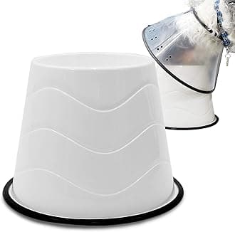 No Slip Base Elevated Bowls for Dogs Wearing Cone - Raised Bowls for Large Dogs - 2 Pair