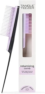 The Ultimate Volumizer Hairbrush for All Hair Types - Adds Height, Texture & Volume - Gentle Comb for Back Combing Minimises Damage - Black & Lilac